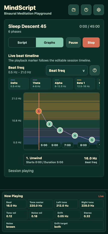 MindScript playback visualization